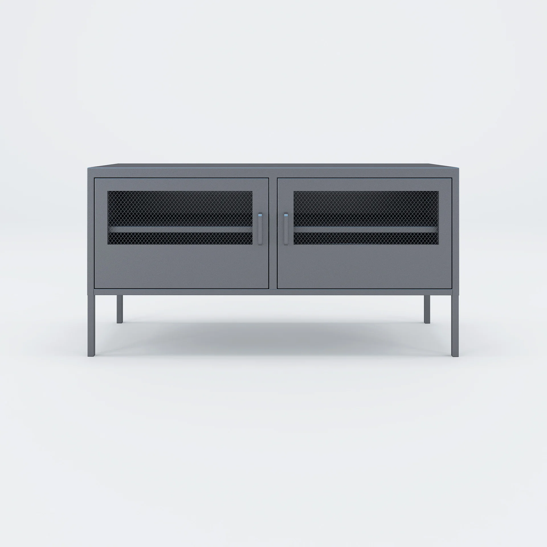 Modern TV Table Stands Steel Storage Cabinet with Table 2 Doors TV Stand Bench Cabinet Colorful Storage for Organizers with Net