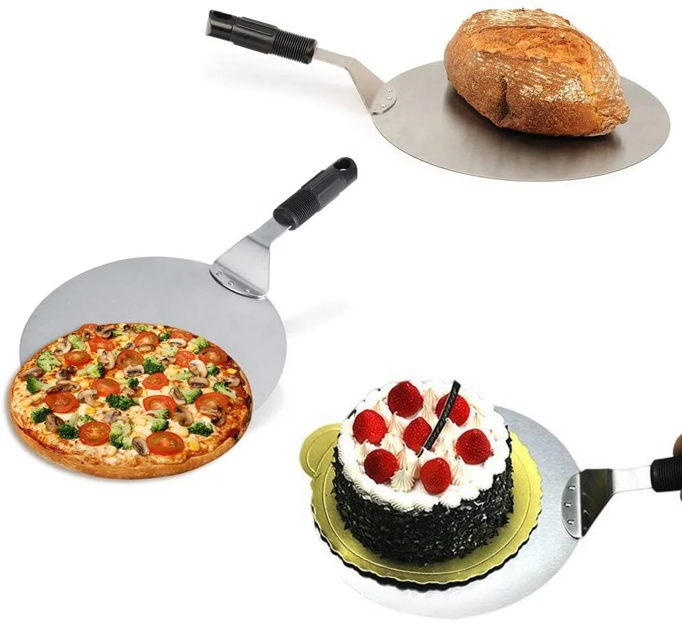 Secure Grip Handle Pizza Peel Baking Tools,Paddle Round Cake Shovel for baking Homemade Pizza