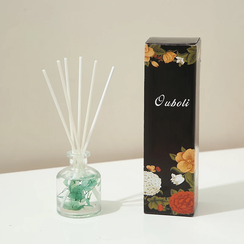 Manufacturer glass bottle 50ml reed diffusers sets handicrafts private order glasses reed diffuser set OEM ODM reed diffuser