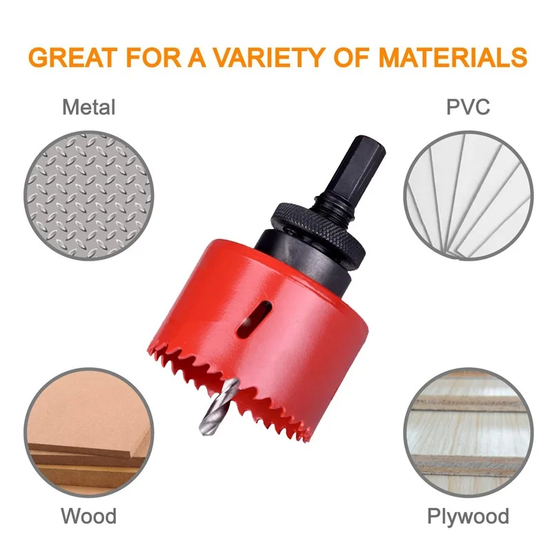 PMS 19PCS Metal Wood Plastic Gypsum Board Iron Sheet Hole Opener Bi-metal Hole Saw Set