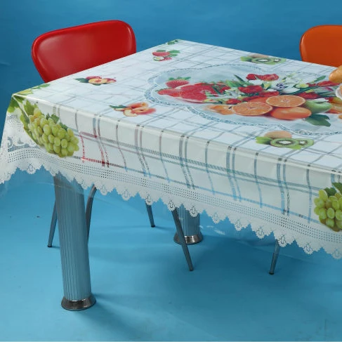 Embossed PVC film wholesale washable / easy to clean table cloth clear plastic table cover