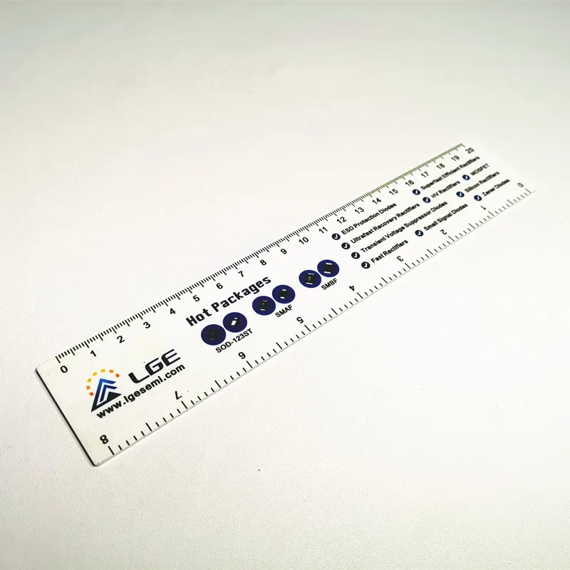 Фабричный магазин, белые акриловые пластиковые рекламные прямые линейки, школьные линейки