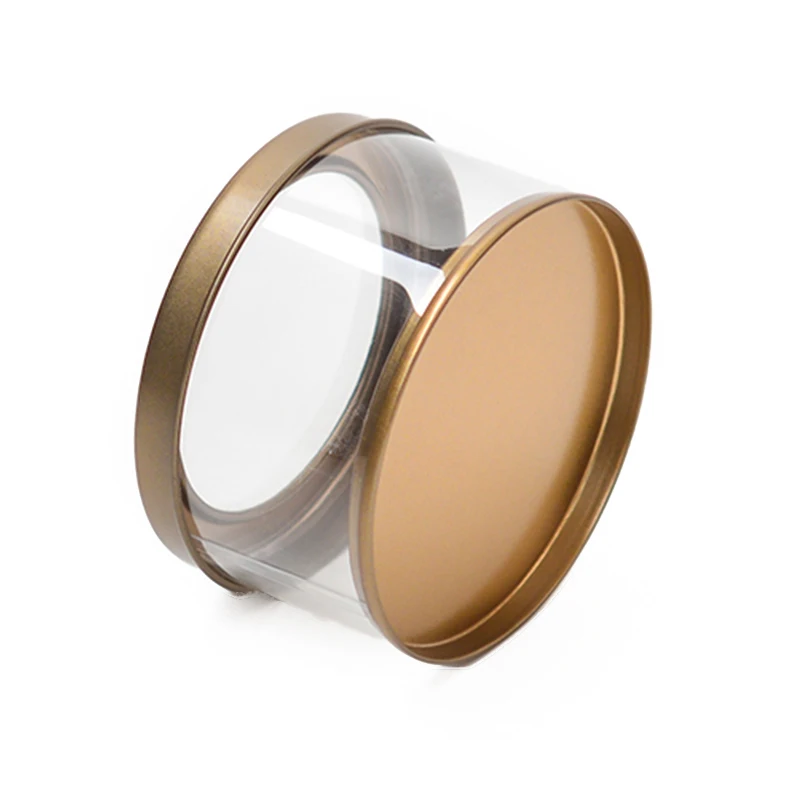 Professional customization transparent chocolate tin boxes plastic cookie tin box with  PVC window