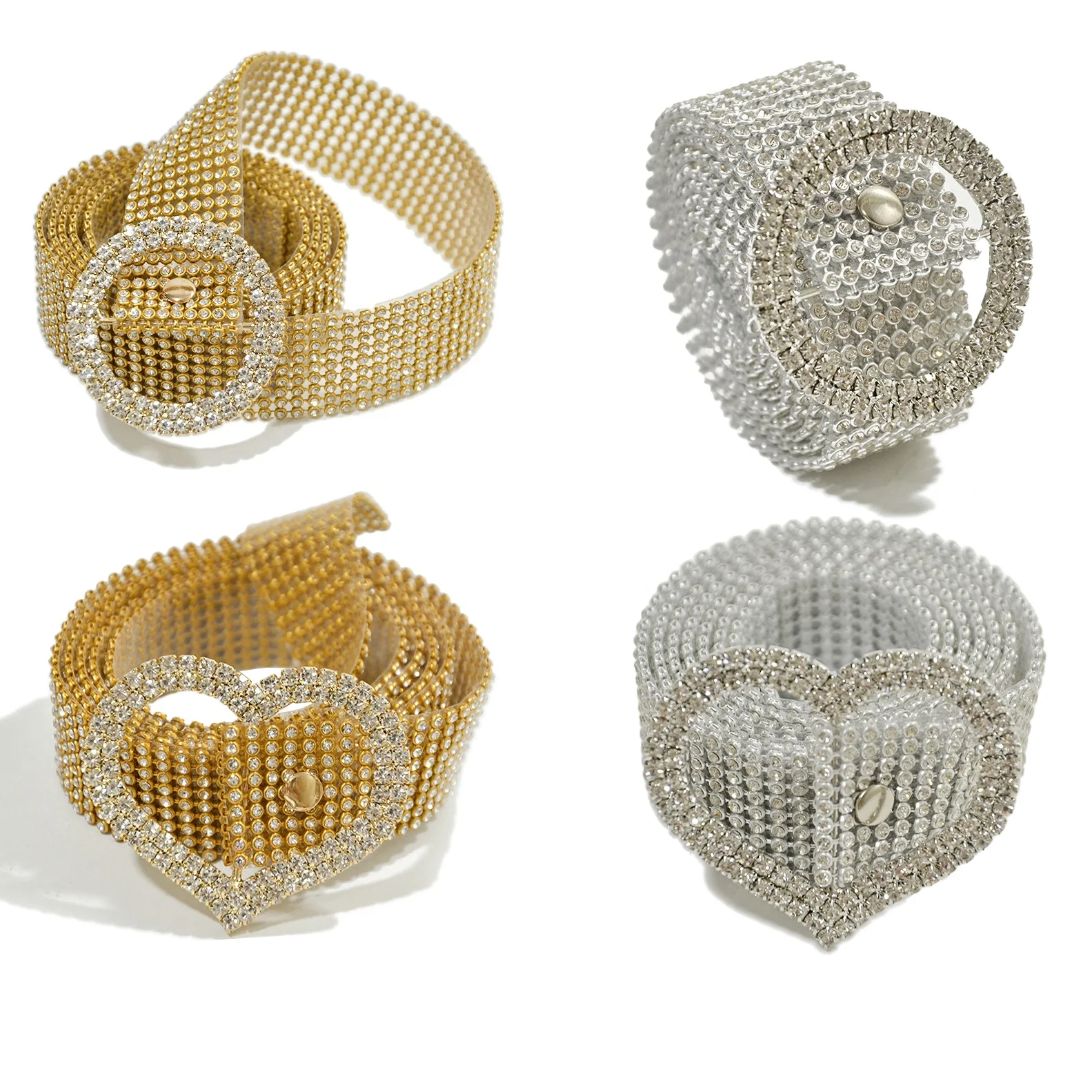 Ladies Full Rhinestone Waist Chain Inlaid Waistband Buckle Crystal Diamond belts for women