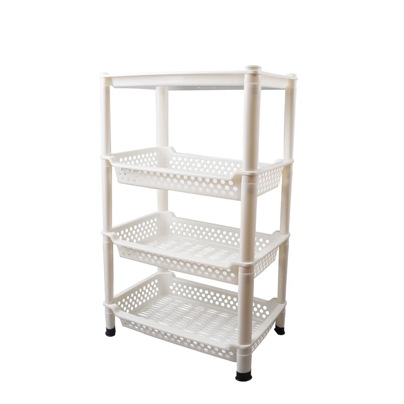 Multifunctional 4 layer household corner plastic rack shelf bedroom living room kitchen