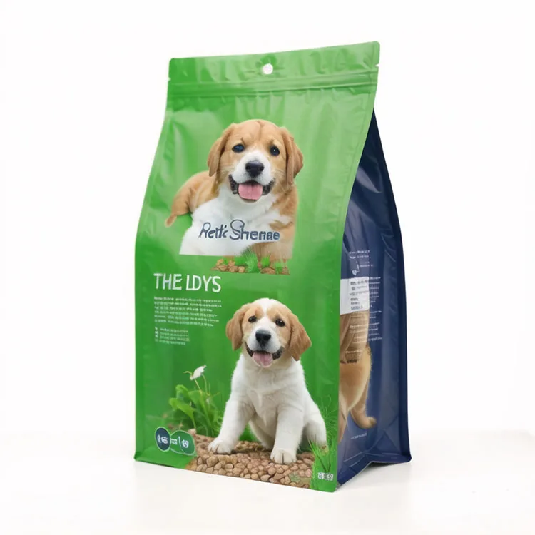 Customized pet dog food cat food composite with zipper eight-side seal food packaging bag