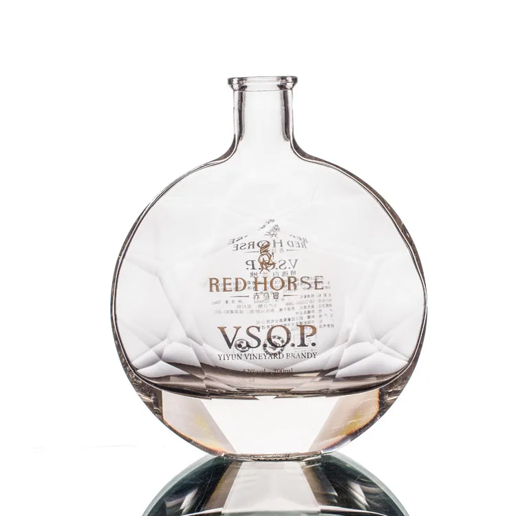 customized unique round empty liquor private label vodka bottle 750ml for vodka