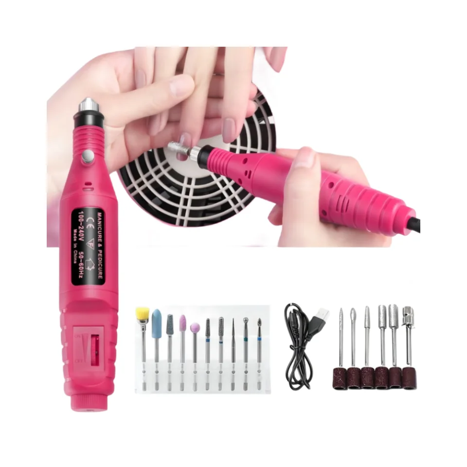 Electric Nail Drill Machine Set Pedicure Grinding Equipment Mill For Manicure Professional Strong Nail Polishing Tool