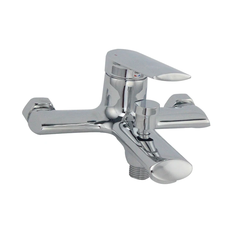 Factory Wholesale Chrome Plating Bath Faucet Brass Shower Faucet Bathroom Polished Mixer Shower Tap