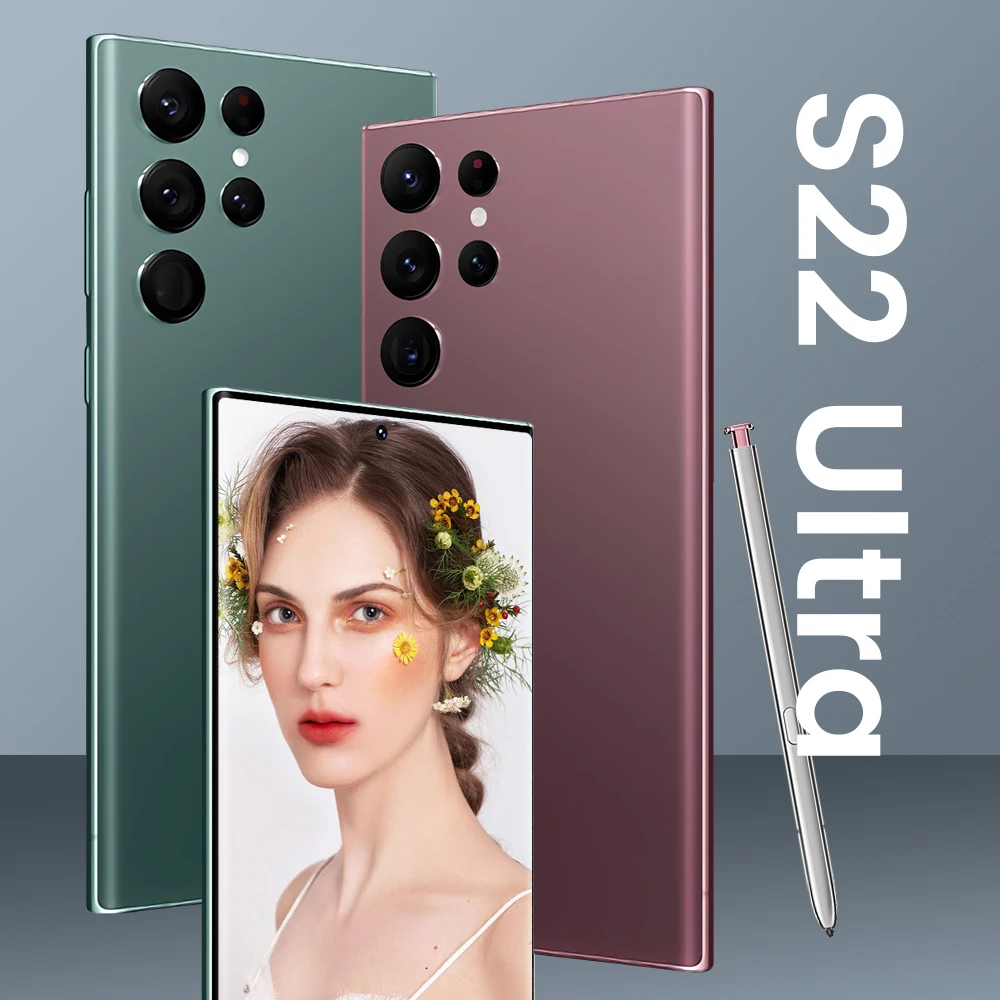 2022 Hot Selling  New Galaxy S22 Ultra 5g Cellphone 7.3 Inch 16GB + 1TB Android Smartphone Android 12.0 Mobile Phones
