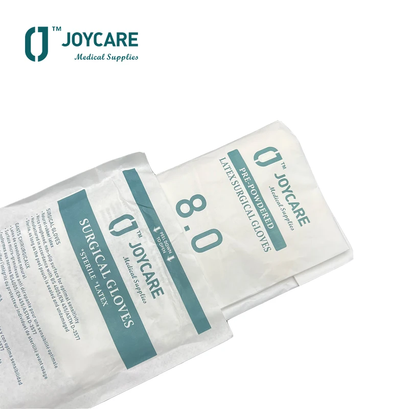 Medical Consumable High Quality Powder-free Pre-powdered Sterile Latex Surgical Gloves