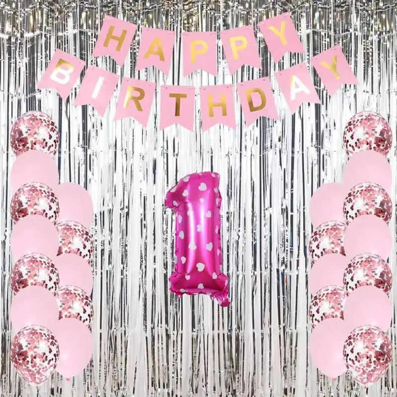 Colourful Birthday  Decoration Wedding Party Supplies Happy Birthday Decoration Set