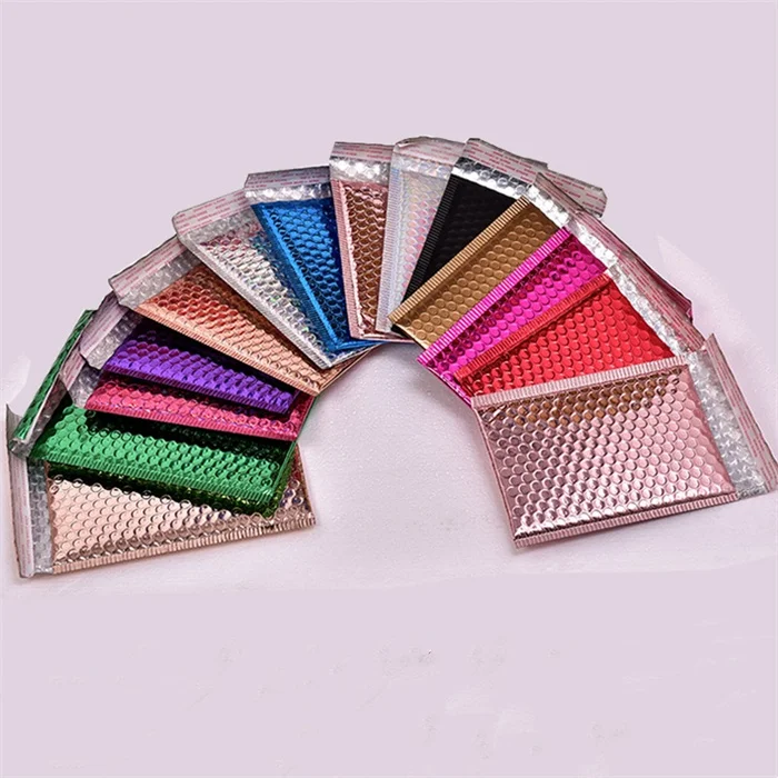 small moq custom print logo color aluminized bubble shipping mailing bags