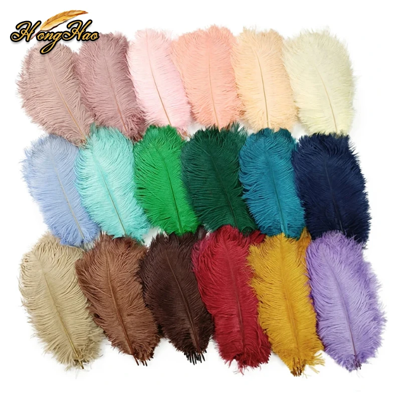 Wholesale 15-30cm Ostrich Feathers Plumes Decoration White Table Centerpiece Feather Jewelry Handicrafts Carnival Accessories