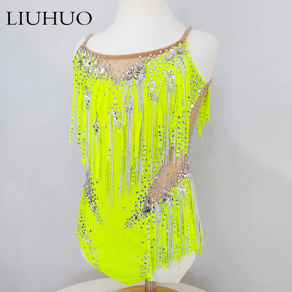 LIUHUO Custom Rhythmic Gymnastics Leotards Manufacturers Direct Sales Artistic Gymnastics Wear Competition Clothes Yellow