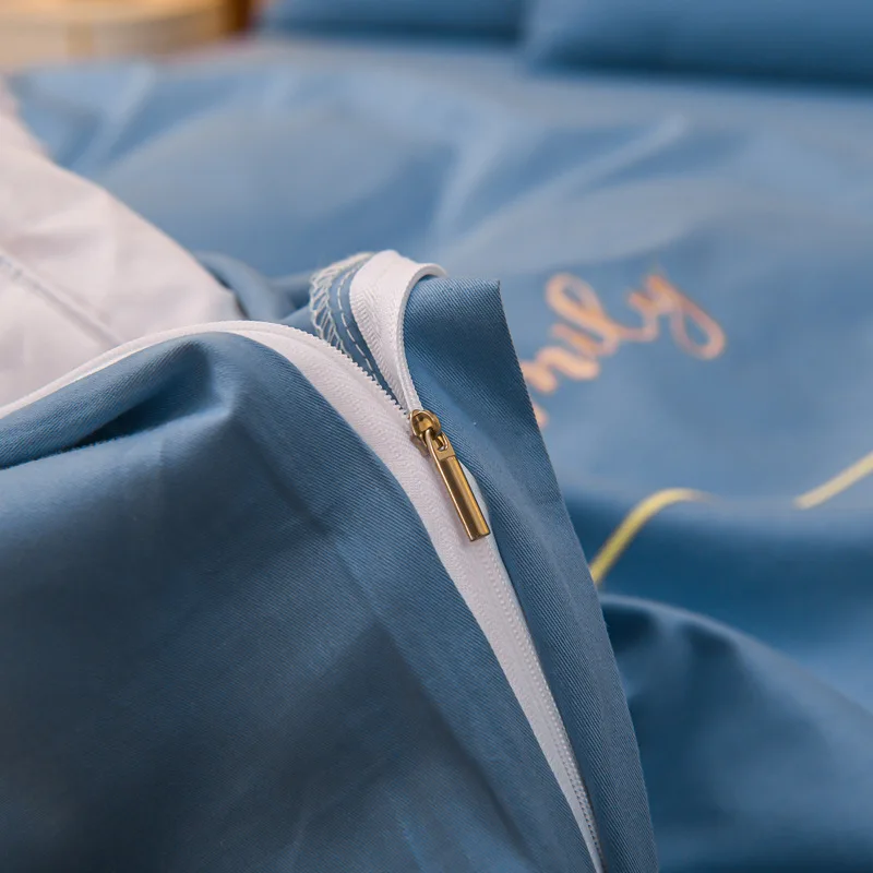 tradition design luxury sheet sets bedding wholesale duvet cover embroidered 100% cotton  4pcs bed sheet  with pillow case set