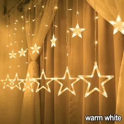 Christmas Fairy Lights Festoon Led String Lights Star Garland For Window Curtain Indoor Tree Decoration Halloween Wedding Light