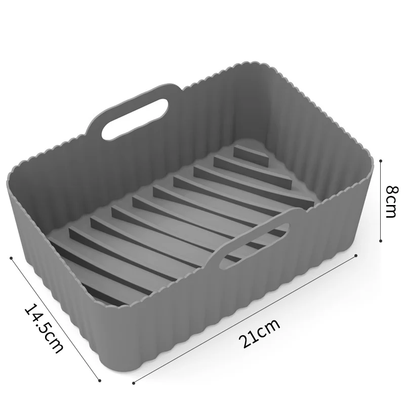 Food Grade Silicone Pot 8 inches Square Air Fryer Silicone Liners Silicone Baking Pan