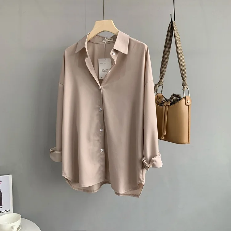 Women Blouses Office Lady Cotton Oversize Plus Size Tops White Black Long Sleeve Spring Autumn Korean Fashion Shirts