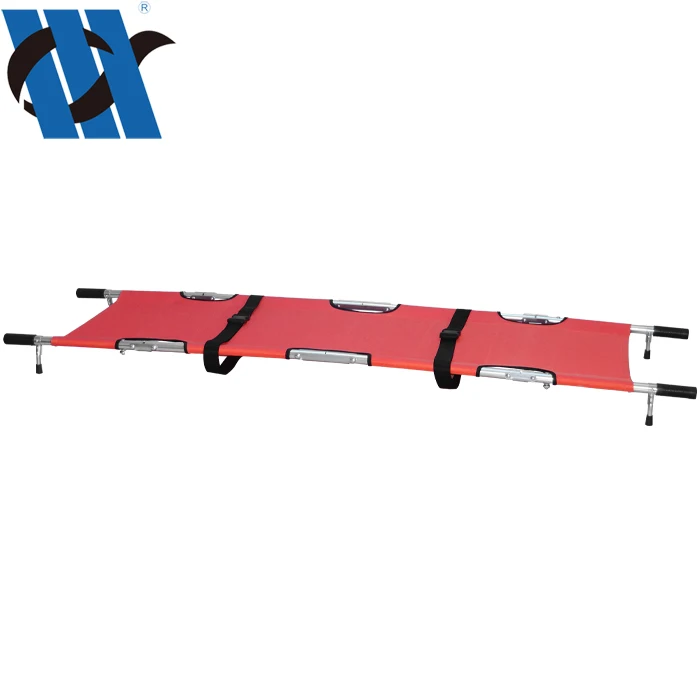 BDST109A Medical Portable Aluminium Alloy Canvas Camp Bed with Bags Four Parts Camp Folding Stretcher