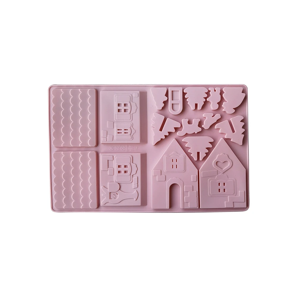 Christmas House Chocolate Candy Mold Decoration Gingerbread House Silicone Mold For Baking Cake Tool chocolate mold silicone