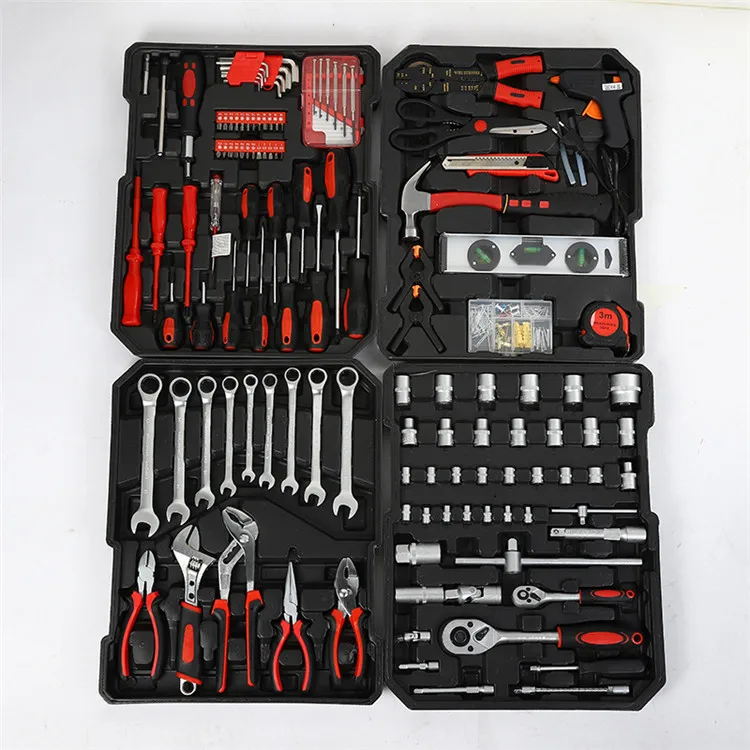 Factory main product custom logo aluminium suitcases on wheels ratchet wrench 187pcs tool set