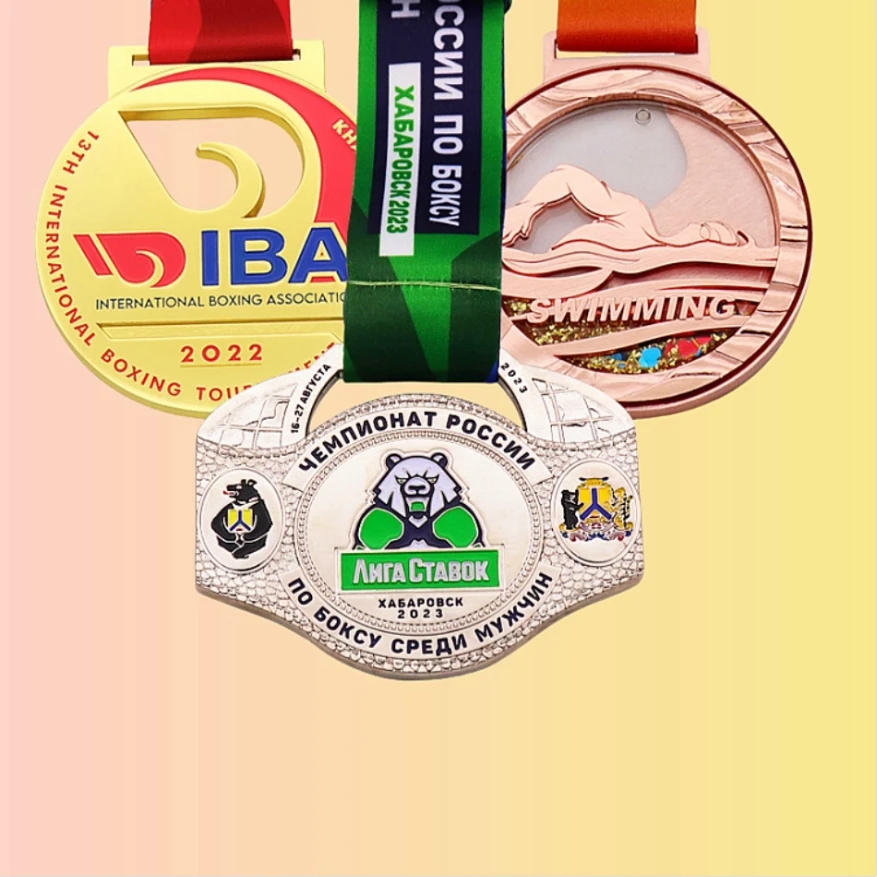 Manufacture Custom Design Sports Award Taekwondo Karate Swimming Medals  Alloy Metal Medalla Marathon Finisher Medal With Ribbon