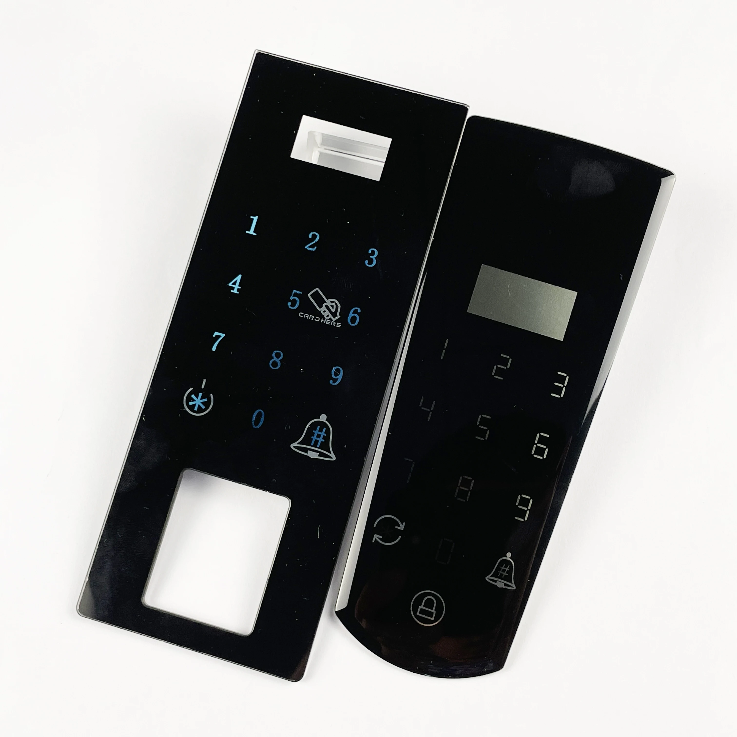Custom Perforated Silkscreen Printing Electronic Door Lock Tempered Glass Panel Touch for Hotel