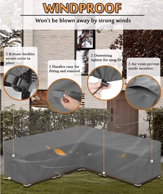 600D PVC durable square,rectangular or oval patio table with chair cover 100% waterproof outdoor furniture covers