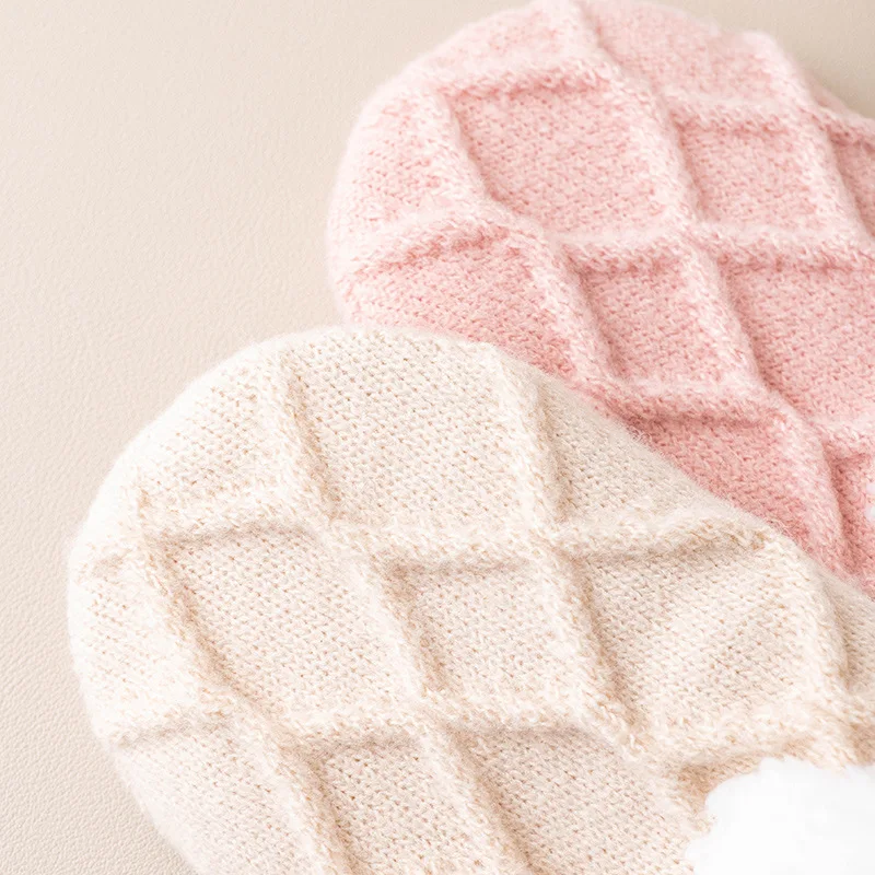 Warm Fuzzy Sherpa Lined Grip Socks Adult House Shoes Knitted Floor Slippers Barefoot Socks for Women Non-Slip Men Slippers Socks