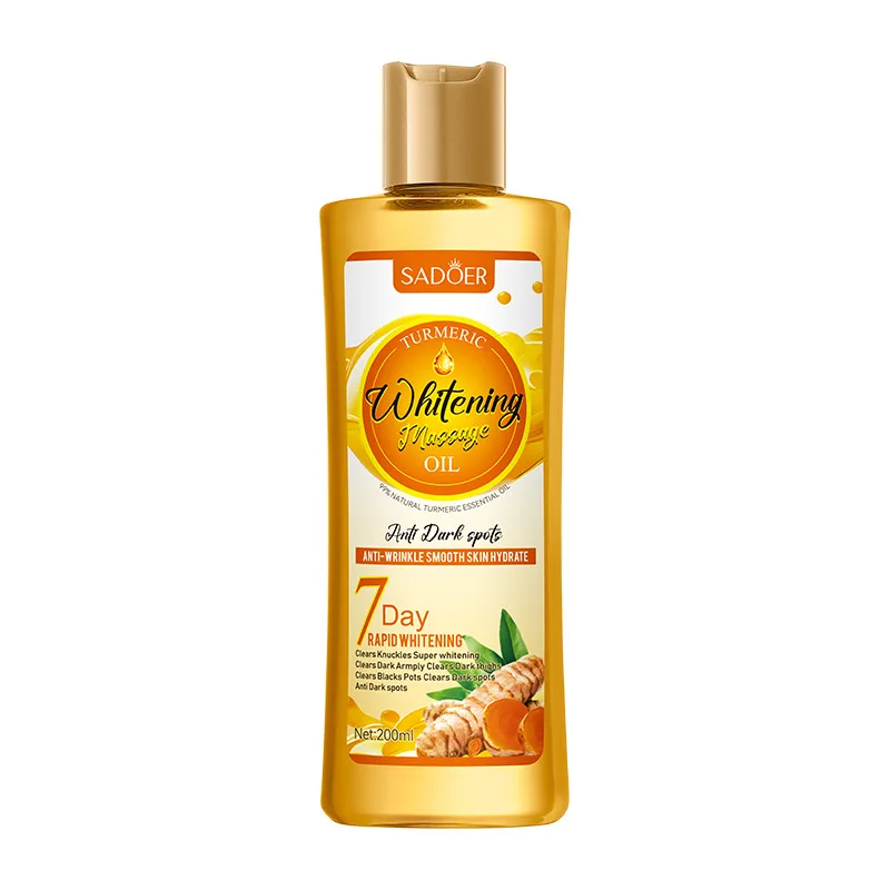 SADOER Hot Sell Tumeric Essential Oil for Skin Dark Spots Lightening Body Bleaching Turmeric Super Whitening Massage Body Oil