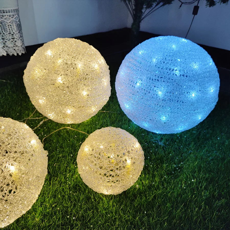 Acrylic luminous ball LED decorative light 15CM20CM25CM factory customized