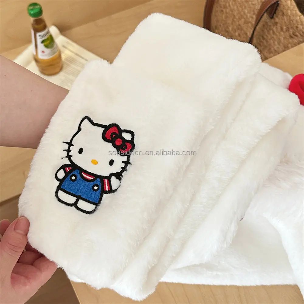New Design Fashion Hello KT 3 in 1 Hats Scarf Gloves Soft Outdoor Winter Warm Women Girl Sanrioed Kuromie hats