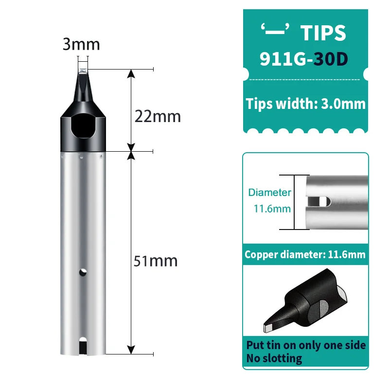 911G-30D lead free soldering iron tip for automatic soldering robot or soldering machine
