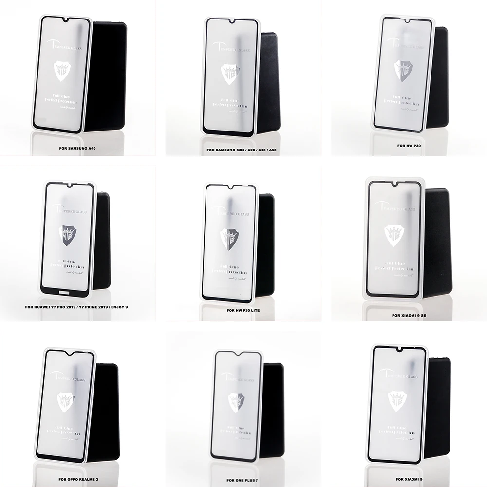 Mobile Full Glue Glass Screen Tempered Glass Protector Phone Accessories for Samsung for Huawei for Iphone All Models