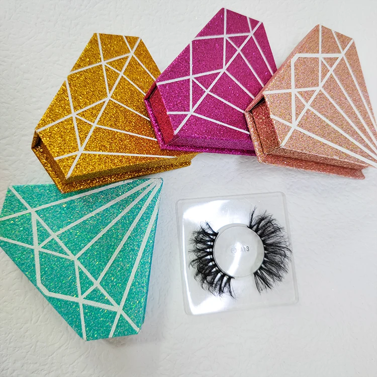 Diamond Lash Packaging Box Bulk 25 Mm Mink Strip Eyelashes 15Mm 20 Mm Siberian Fluffy Mink Lashses