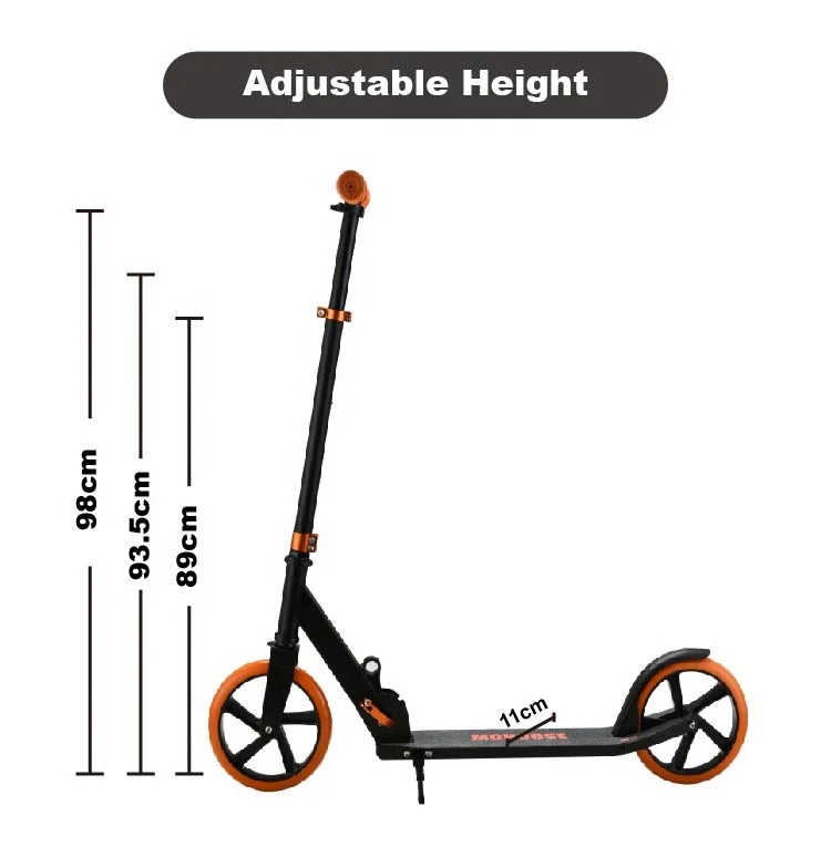 Factory Direct Sales Adjustable Height Folding Kids Kick Scooter Chinese Foot Wheel Scooter with Steel Body Max Load 100kg