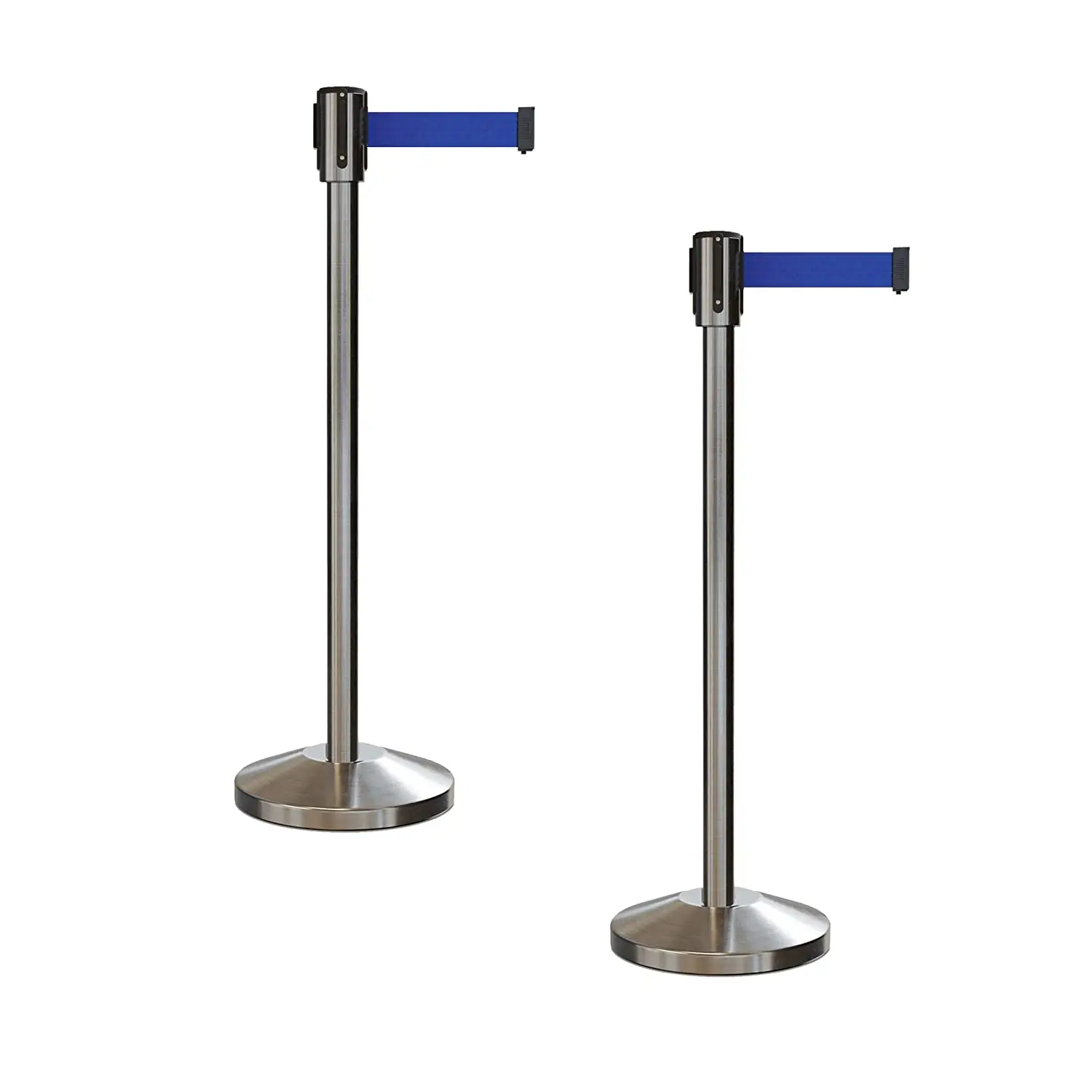 Airport Construction cast iron base stainless steel belt crowd control retractable barrier queue stanchion pole