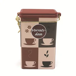Custom Tea Coffee Bean Packaging Tin Box With Hinge Metal Rectangular Empty Hinged Tins Box Containers Min Small Storage tin box