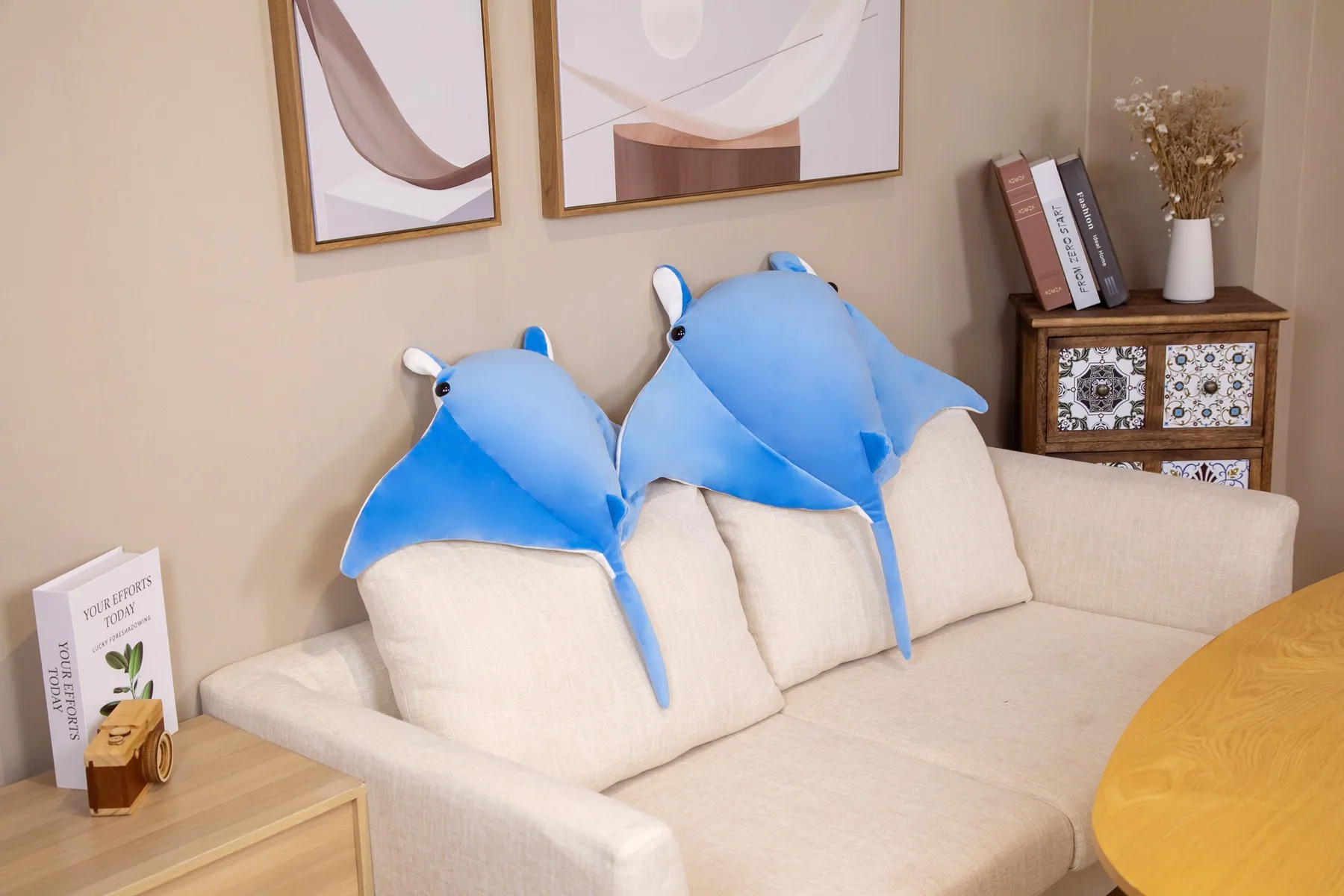 Simulation Marine Life Devil Fish Plush Toy Wholesale  Lifelike Bat Fish Plush Toy Pillow Stuffed Marine Bat Fish Kid Doll