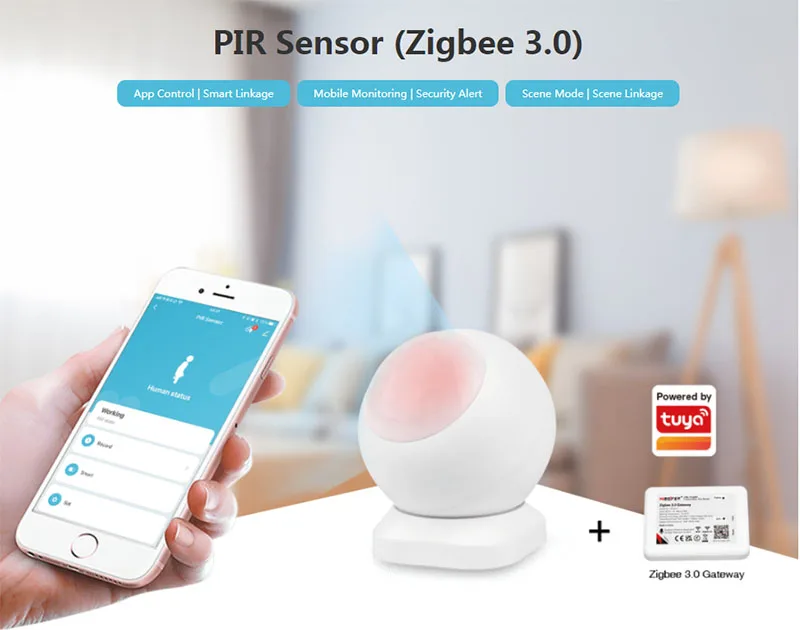 PIR1-ZB PIR сенсор Zigbee 3 0 управление приложением Smart Linkage следовать zigbee Стандартный контроллер протокола