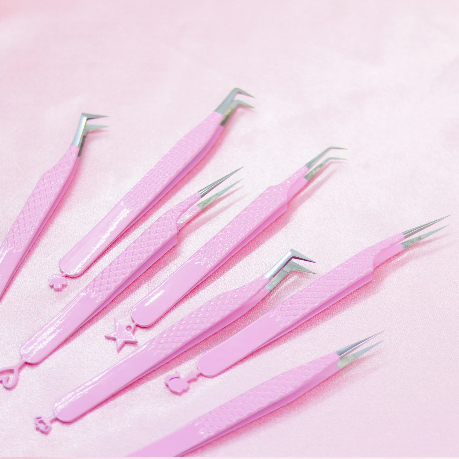 Fiber Grip Lash Extension Tweezers Matte Black Gold Fiber Tip Tweezer Lash Applicator Diamond Tip Tweezers For Lash Extension