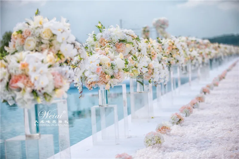 acrylic wedding plinth high transparent for flowers display rack