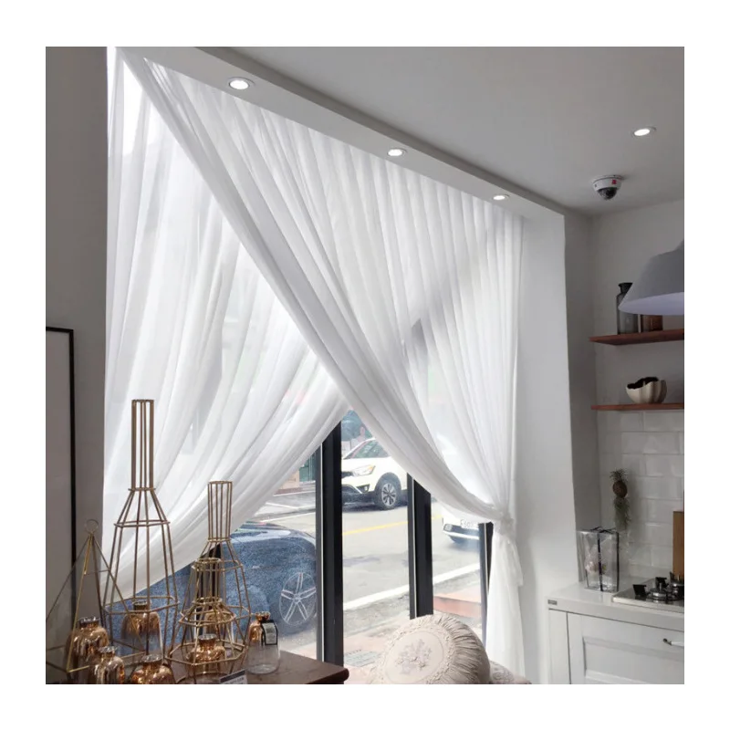 White Color Church Backdrop Decoration Curtain for Church