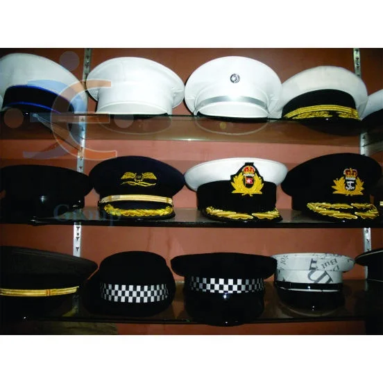 Wholesale Ceremonial Red Band Uniform Cap OEM Marching Band Ceremonial Uniform Accessories Hat Peaked Cap