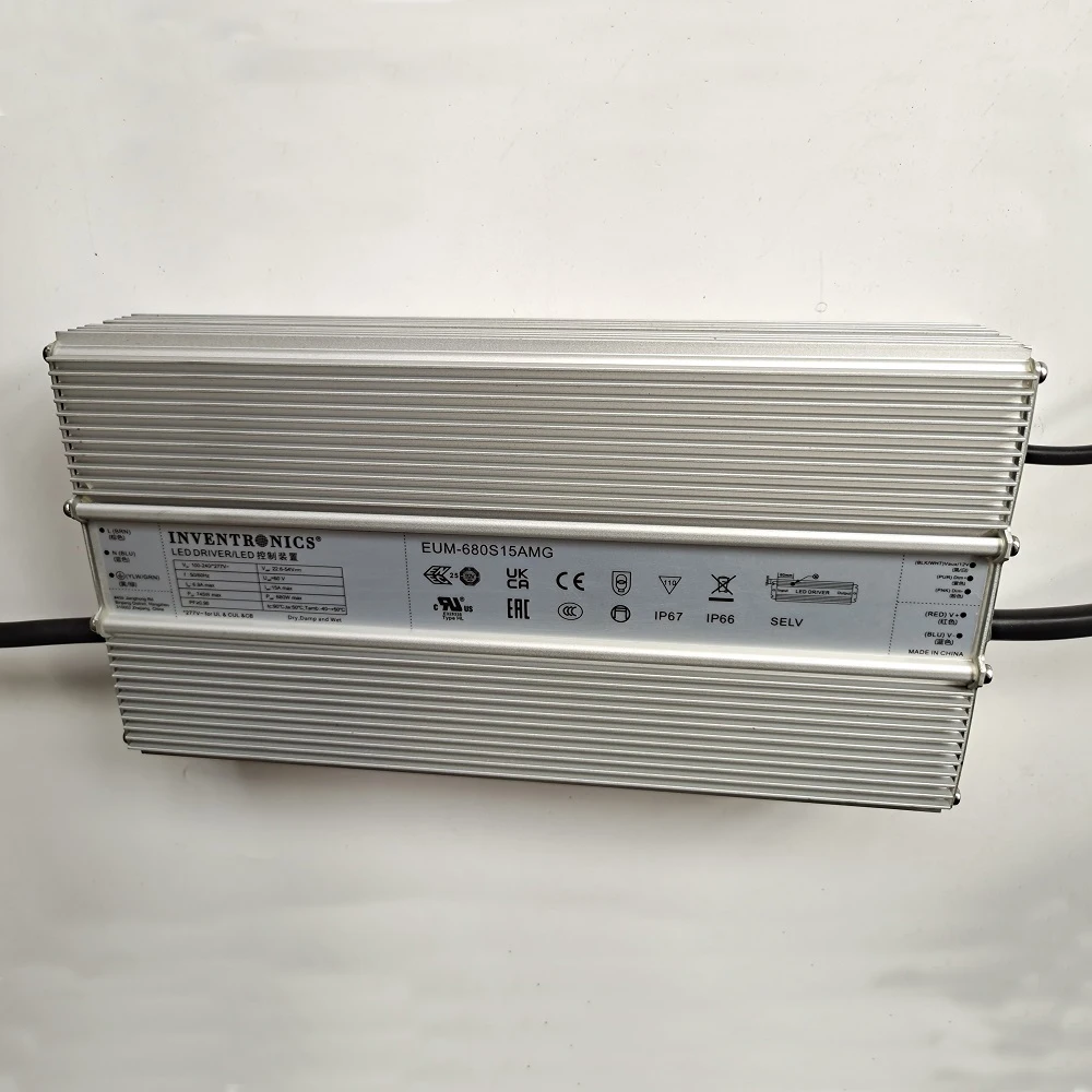 680W inventronics IP67 constant current programmable 0-10V dimmable led driver eum680s15amg