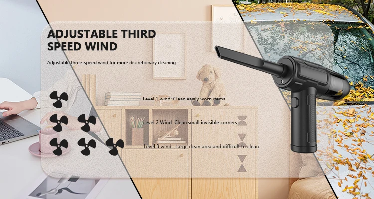 New Arrival Replacement Cordless Car Cleaning 2 in 1 Air Duster Blower Vacuum Cleaner For Computer Keyboard