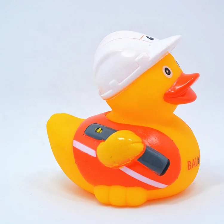 Wholesale Promotional Custom Soft PVC Bath Duck Squeeze Floating Plastic Worker Rubber Duck