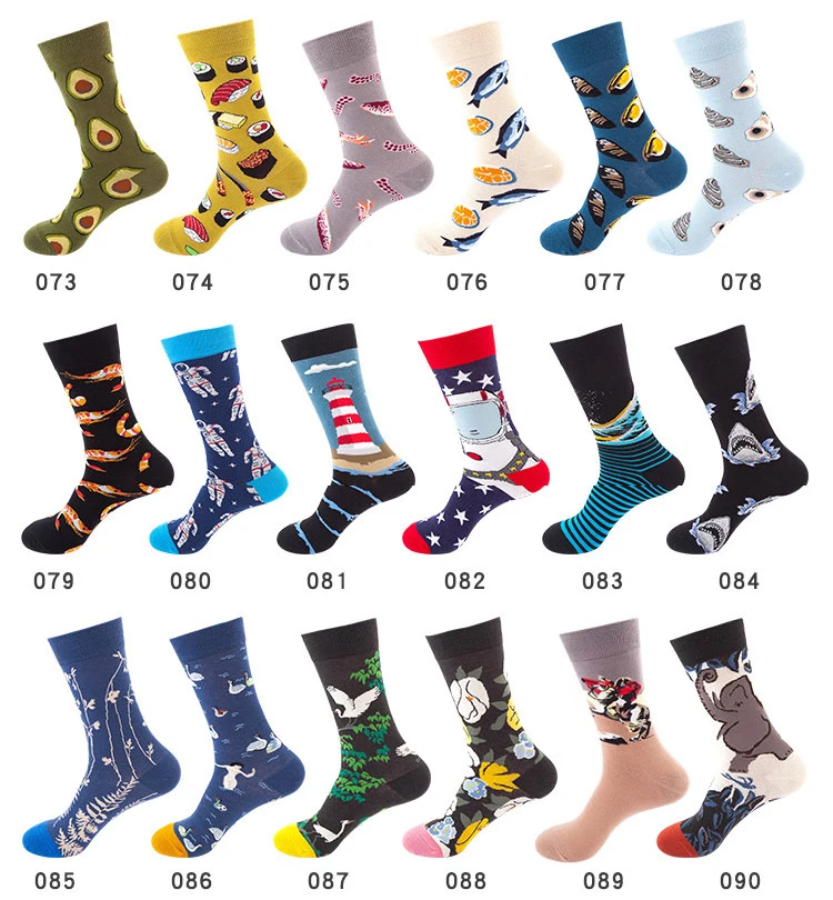 Wholesale Custom Happy Fun Painted Coloured Socks Men
