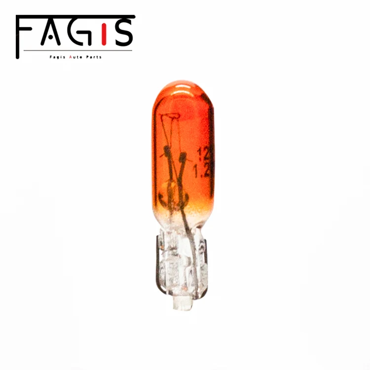 Factory T5 12v 1.2w Car Dashboard Indicator Bulb Instrument Light Amber Color